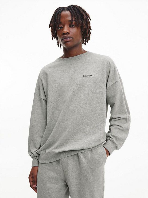 Calvin Klein USA Lounge - Modern Cotton Mens Sweatshirt Grey 0345729-ER